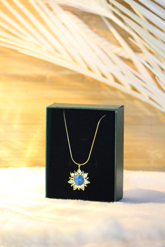 Blue stone statement necklace