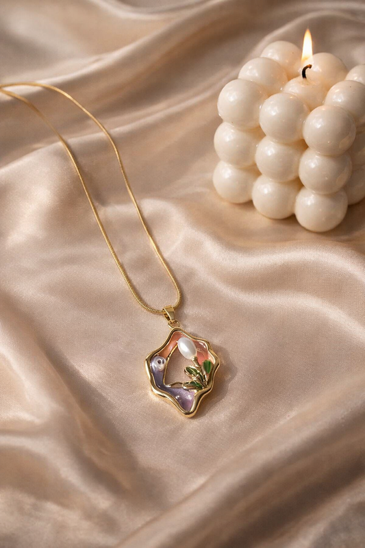 Pastel Flora Pearl Necklace