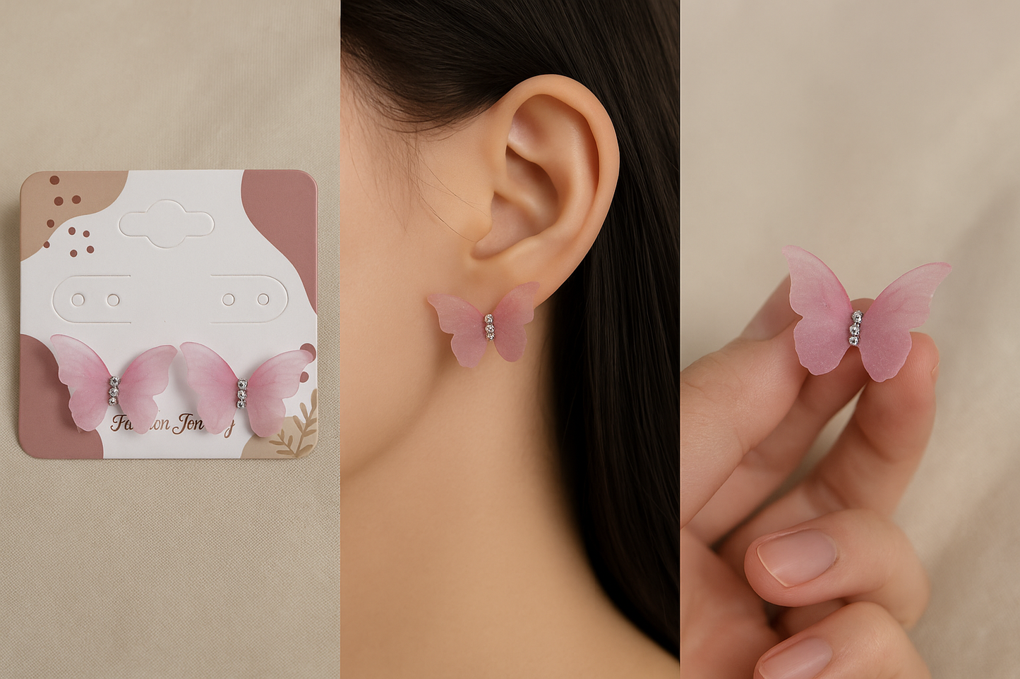 Pink Butterfly Earrings