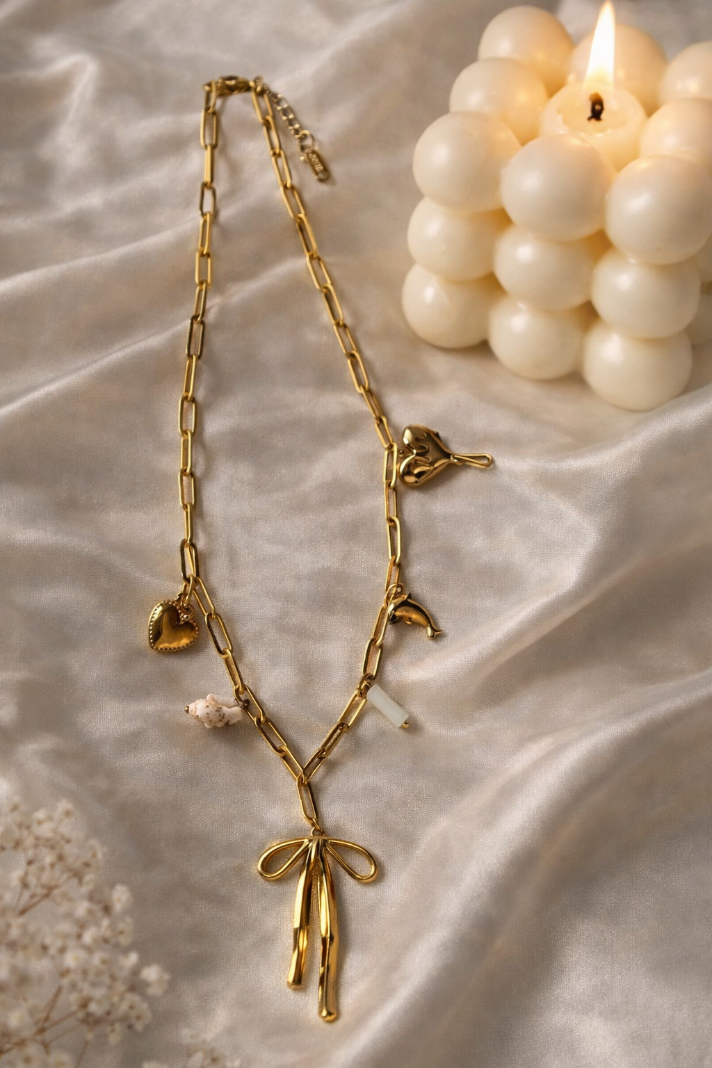 Bow Multi Charm Necklace