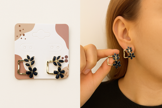 Black Leafy Bliss Earrings