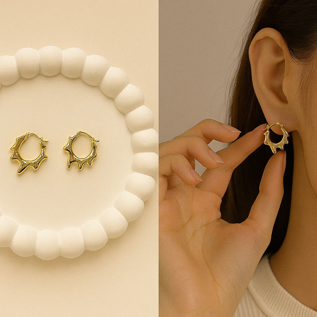 Melting Abstract Hoop Earring