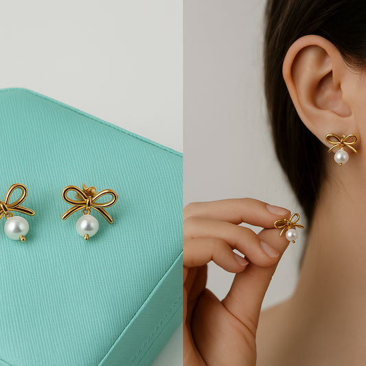 Blow Hanging Pearl Earring