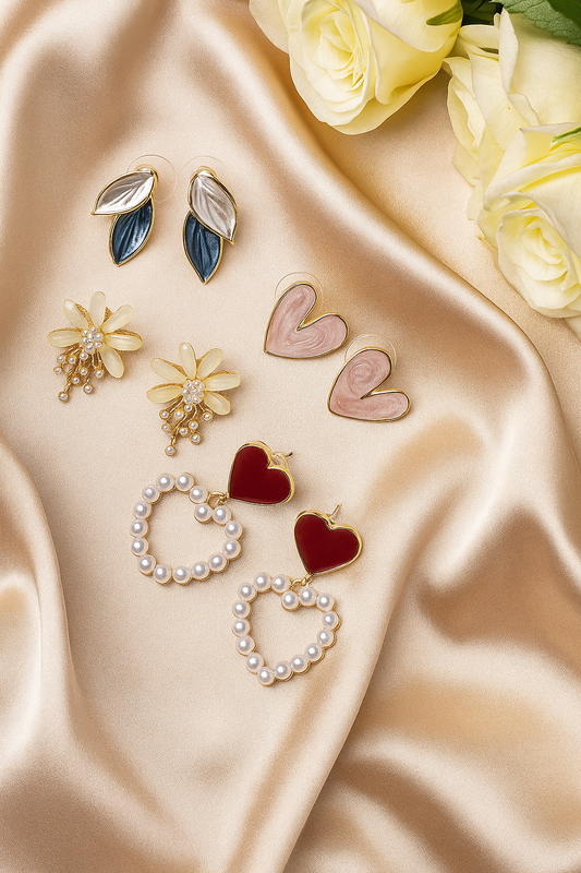 Romantic and Feminine- Combo of 4 Best Seller Earrings