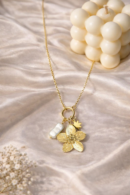 Floral Multi Charm Necklace