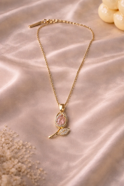 Pink Tulip Necklace
