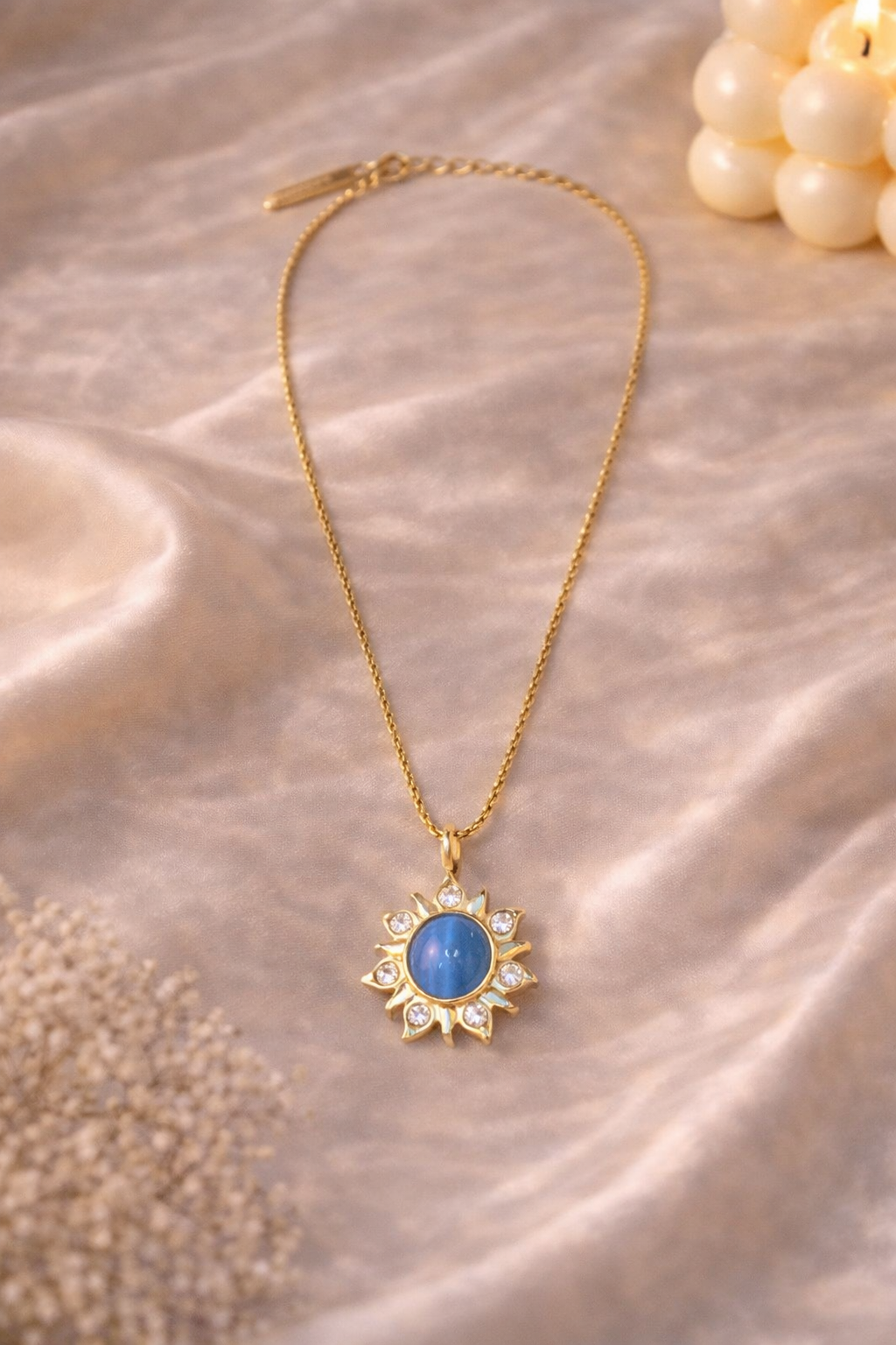 Blue stone statement necklace