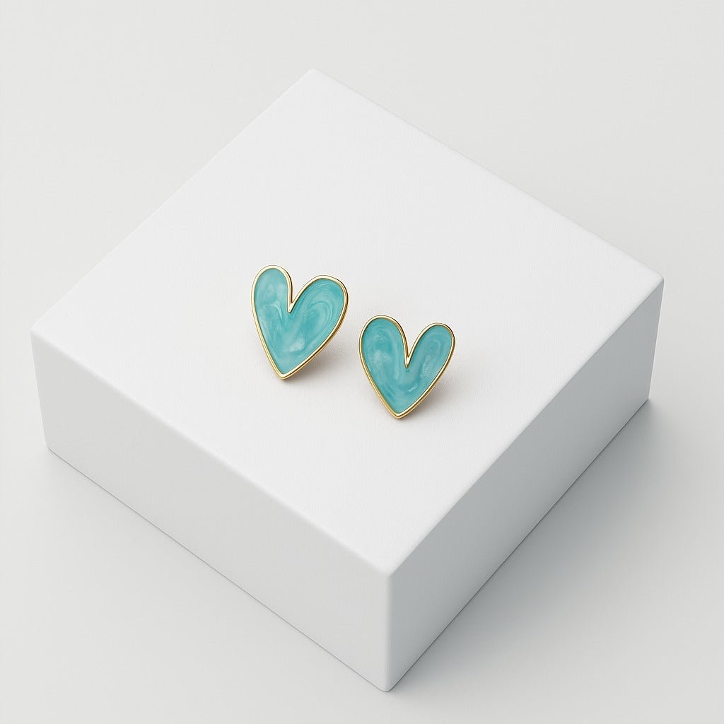 Little Blue Heart Earrings