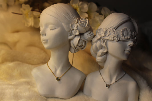 Pair of two gold and Silver Dainty Necklace