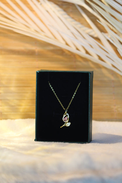 Pink Tulip Necklace