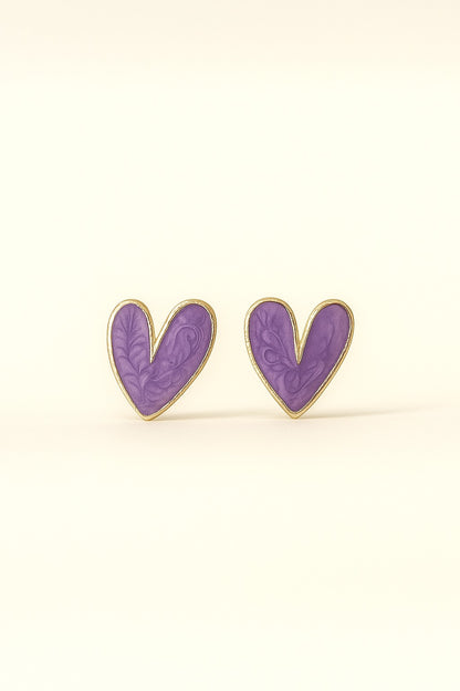Purple Heart Earrings